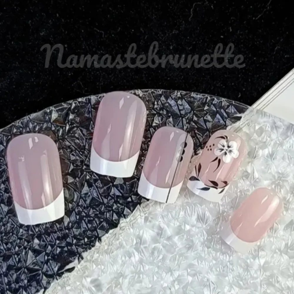 2/$16 Floral French Manicure Press On Nails